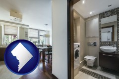 washington-dc a modern bathroom and kitchen